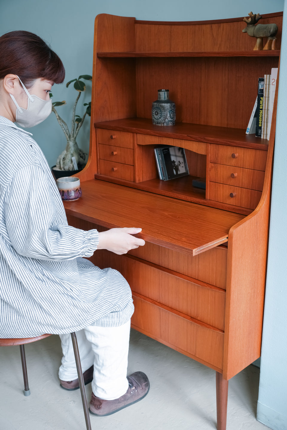 Danish Vintage Writing Bureau Dresser Teak/デンマークヴィンテージ ライティングビューロー ドレッサー チーク材