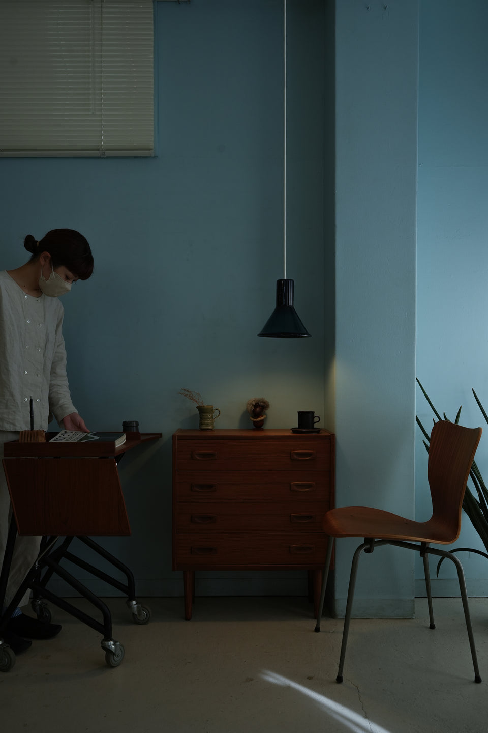 Holmegaard Pendant P&T Mini Blue Michael Bang/ホルムガード ペンダントライト ブルー ミニ 照明 デンマークヴィンテージ