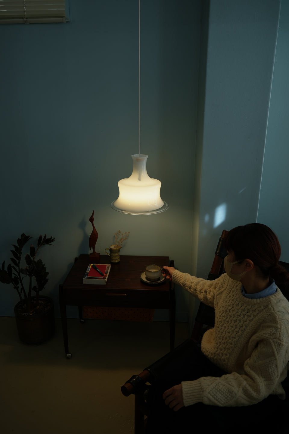 Holmegaard Pendant Light Sonate White/ホルムガード ペンダントライト ソナタ 照明 デンマークヴィンテージ