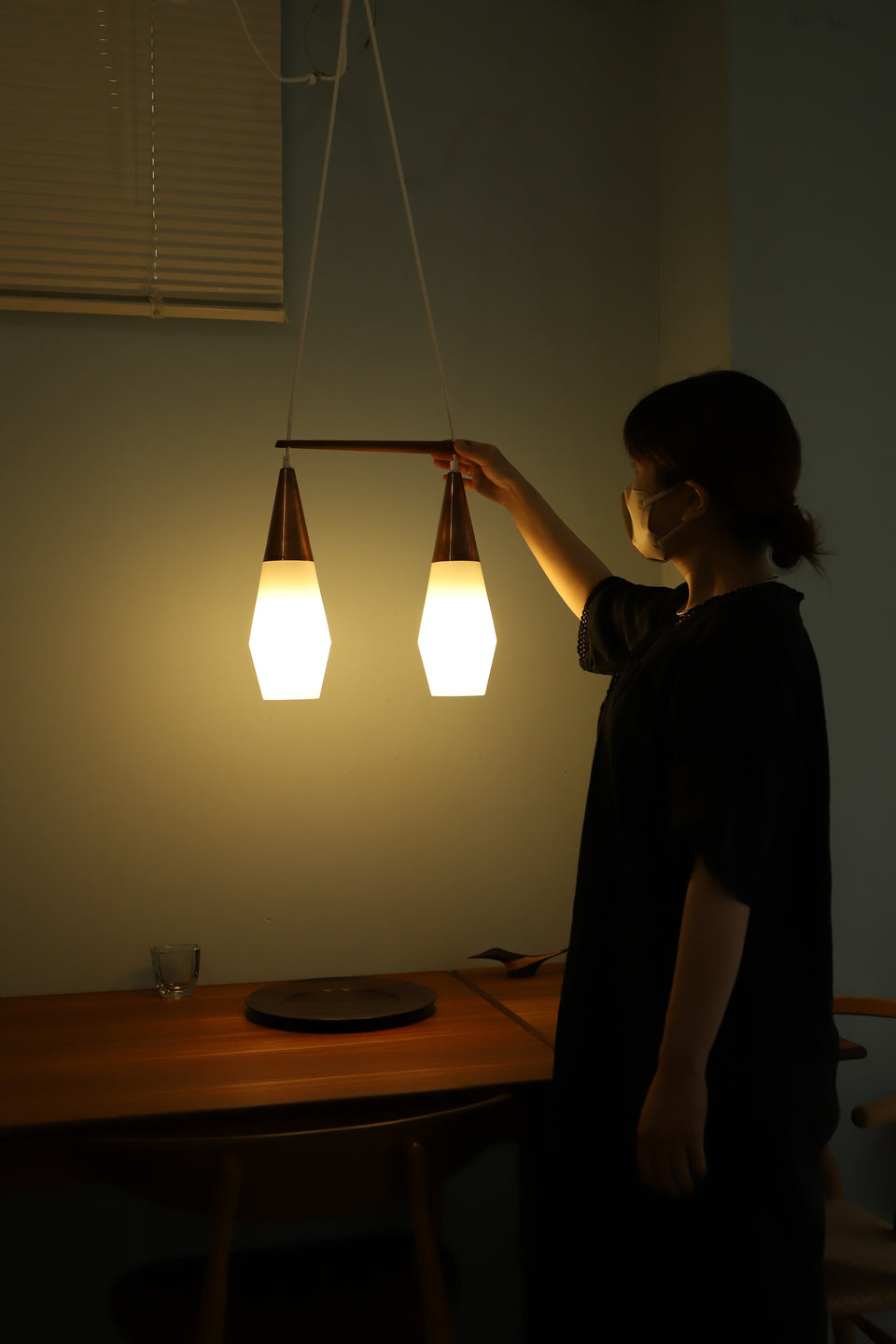 Danish Vintage Double Shade Pendant Light/デンマークヴィンテージ 2連 ペンダントライト 照明 北欧インテリア