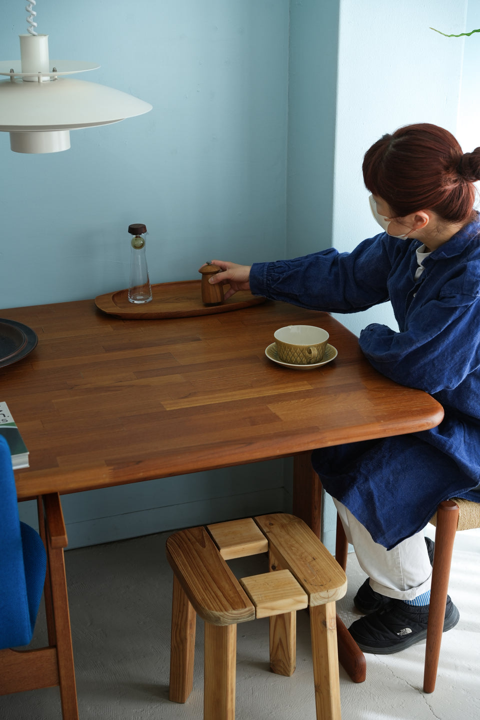 Japanese Vintage Teakwood Dining Table/ジャパンヴィンテージ ダイニングテーブル チーク集成材 北欧モダン
