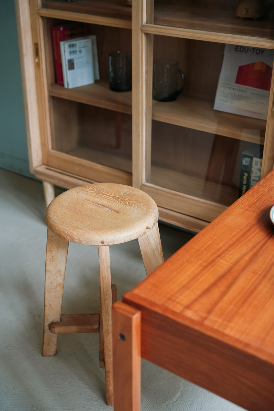Japanese Vintage Wooden Round Stool/ヴィンテージ 木製ラウンドスツール 古道具
