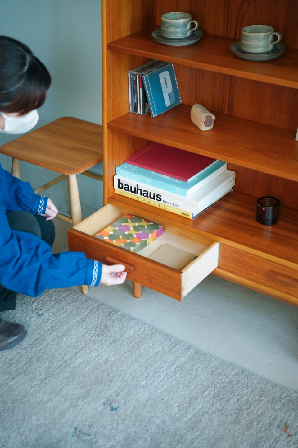 Swedish Vintage AB Möbelfabriken Örnen Bookcase with Drawer/スウェーデンヴィンテージ ブックケース 引き出し付