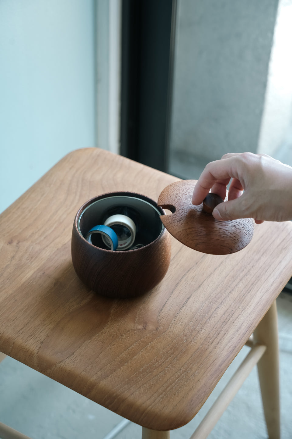 Swedish Vintage Teak Canister Bowl/スウェーデンヴィンテージ チーク材 キャニスター ボウル