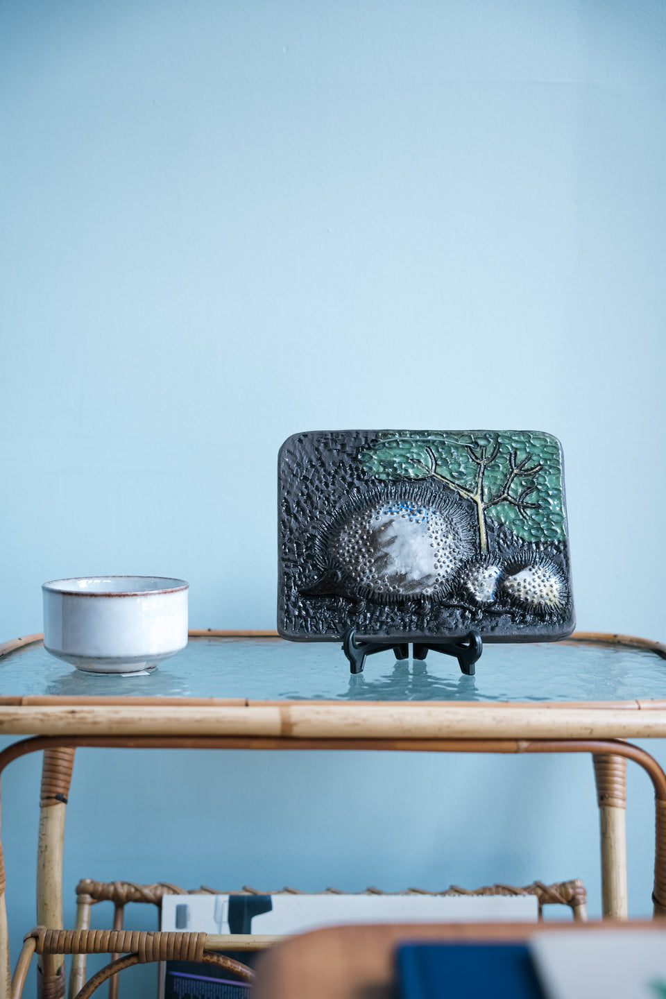 Ateljé Ninnie Keramik Hedgehog Relief Maria Ekberg/スウェーデンヴィンテージ ハリネズミの陶板 マリア・エクベリ
