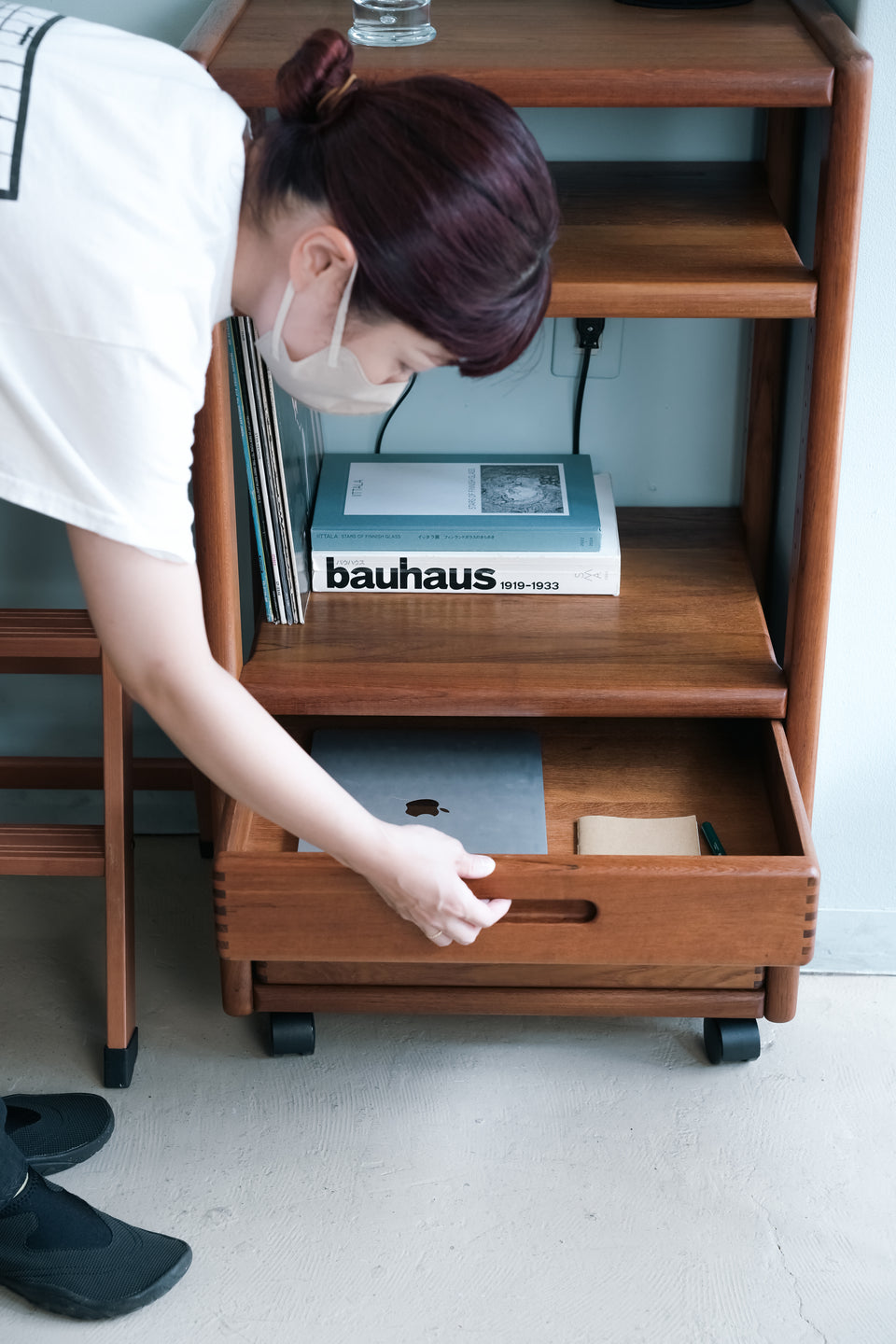 Danish Vintage Teak Wagon Shelf with Drawer/デンマークヴィンテージ ワゴン シェルフ チーク材