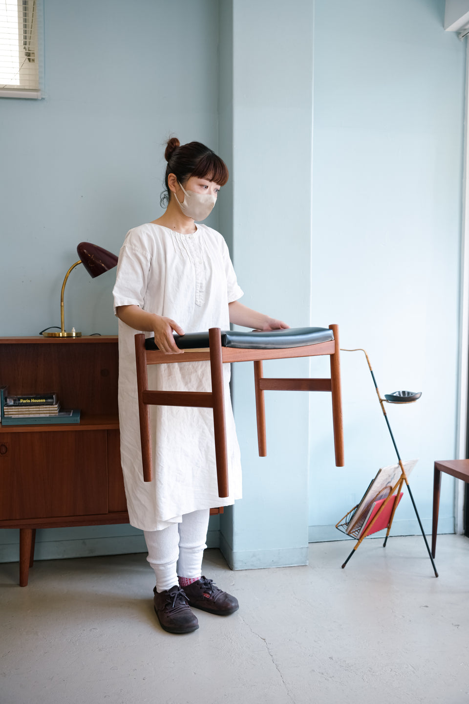 Danish Vintage Spøttrup Møbelfabrik Stool Ottoman/デンマークヴィンテージ スツール オットマン チーク材
