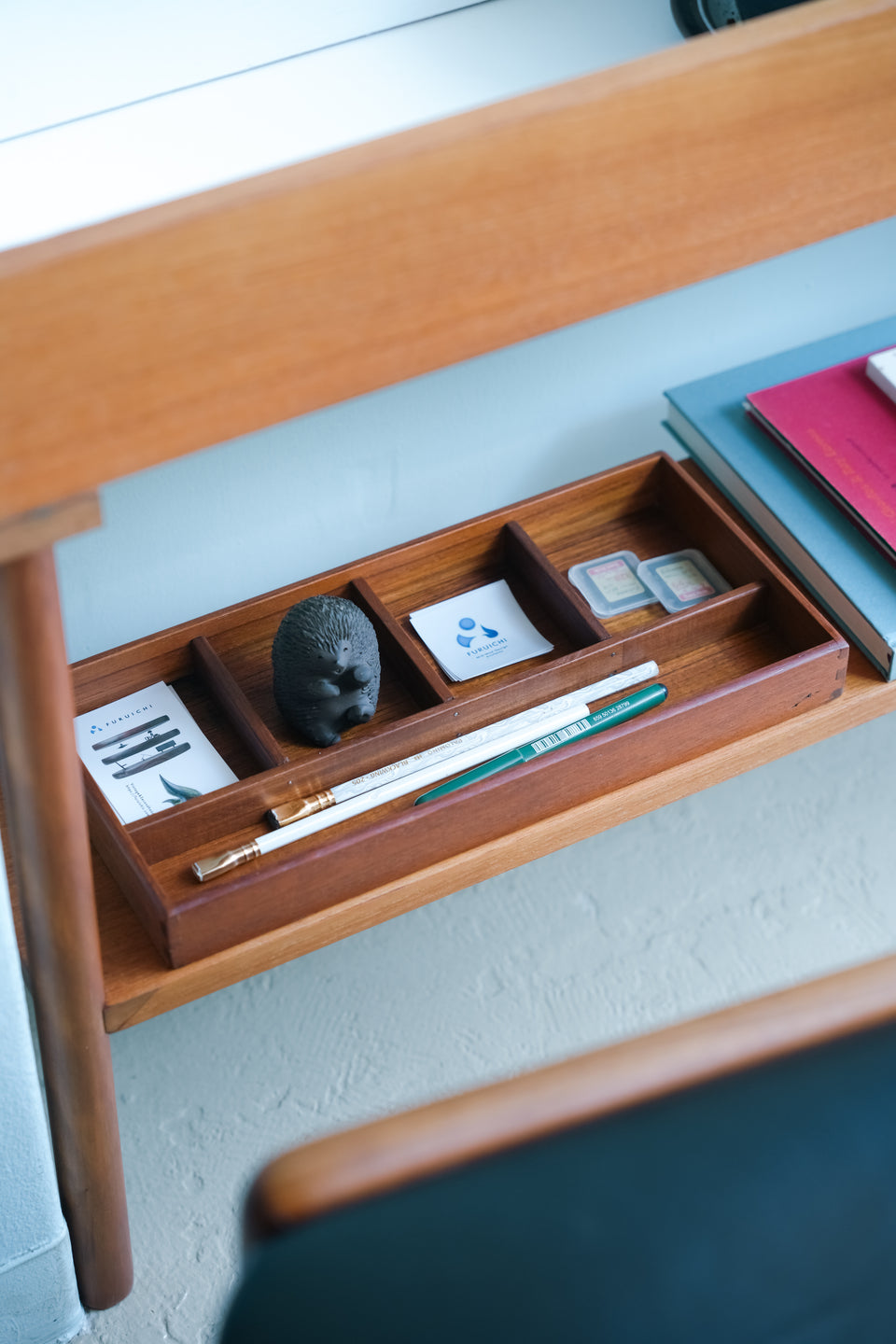 Danish Vintage Teak Desk Organizer Tray/デンマークヴィンテージ チークトレイ