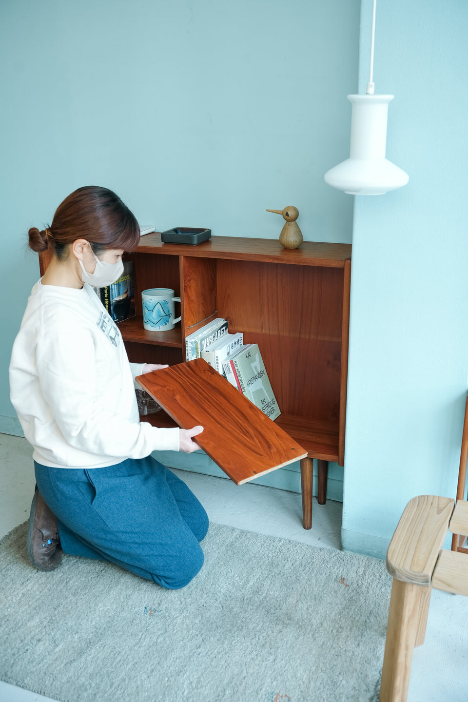 デンマークヴィンテージ ブックケース チーク材 本棚 北欧家具/Danish