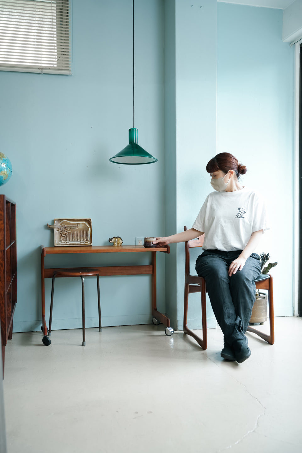 Danish Vintage Teak Working Table/デンマークヴィンテージ ワークテーブル キャスター付き チーク材