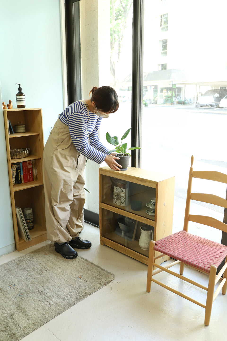 ジャパンヴィンテージ ガラス棚 ショーケース 古道具 レトロ/Japanese Vintage Small Glass Case Cabinet