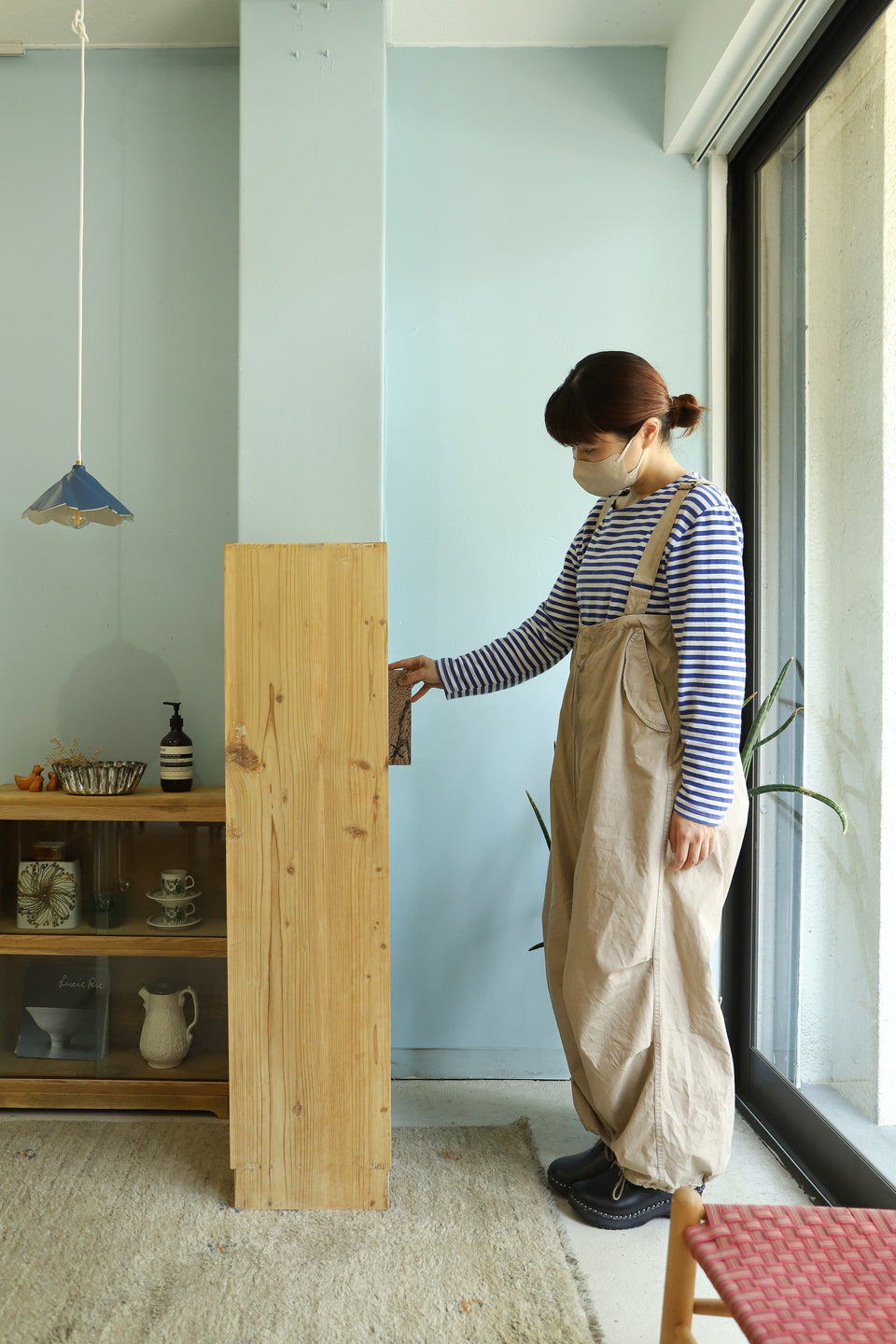 Japanese Vintage Tall Wooden Shelf/ジャパンヴィンテージ 木製シェルフ 本棚 古道具 レトロ