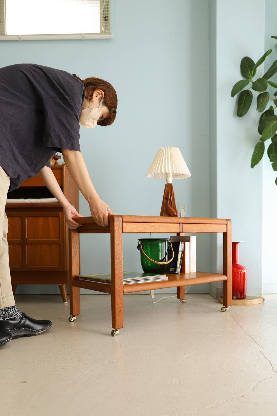 Salling Stolefabrik Caster Side Table Danish Vintage/デンマークヴィンテージ サイドテーブル  コーヒーテーブル チーク材 北欧家具