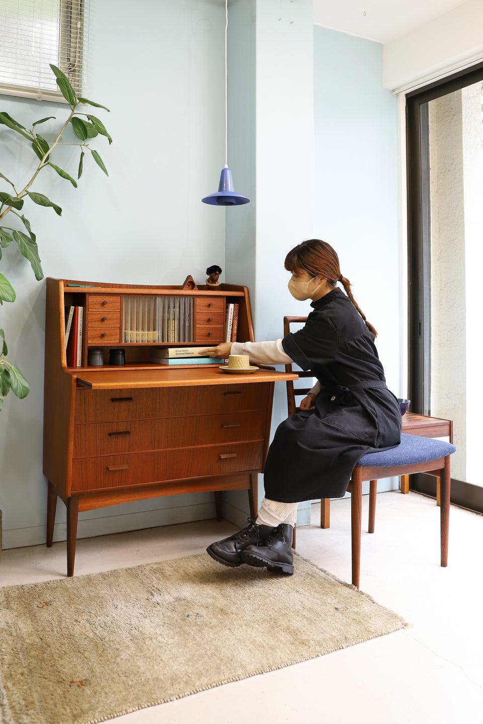 Danish Vintage Secretary Desk Writing Bureau/デンマークヴィンテージ ライティングビューロー デスク チェスト 北欧家具