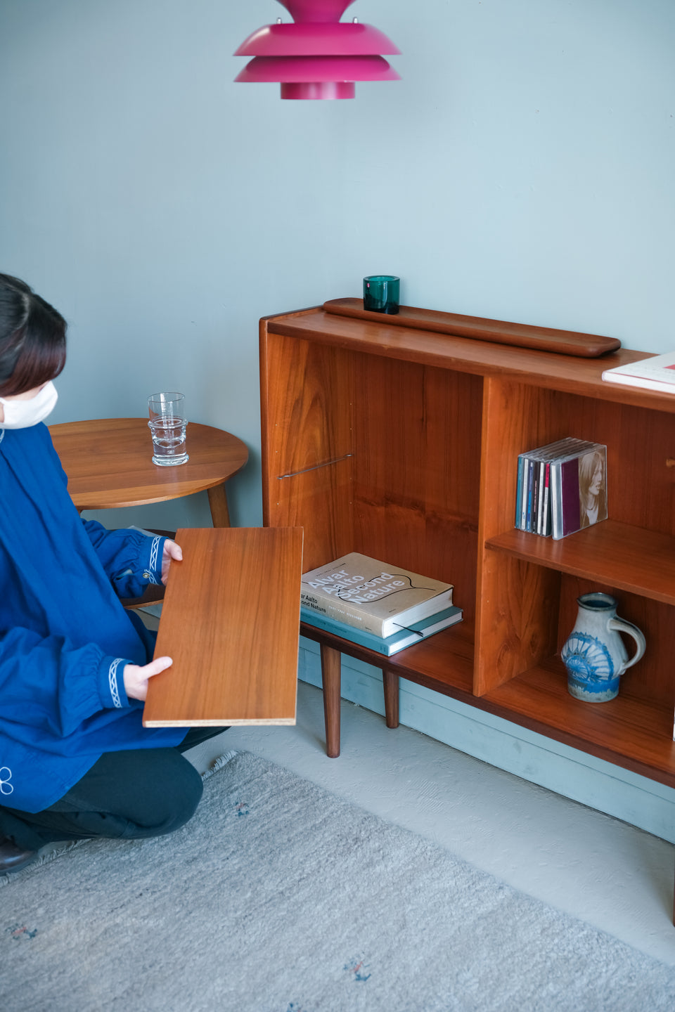 デンマークヴィンテージ ブックケース チーク材/Slim Low Bookcase
