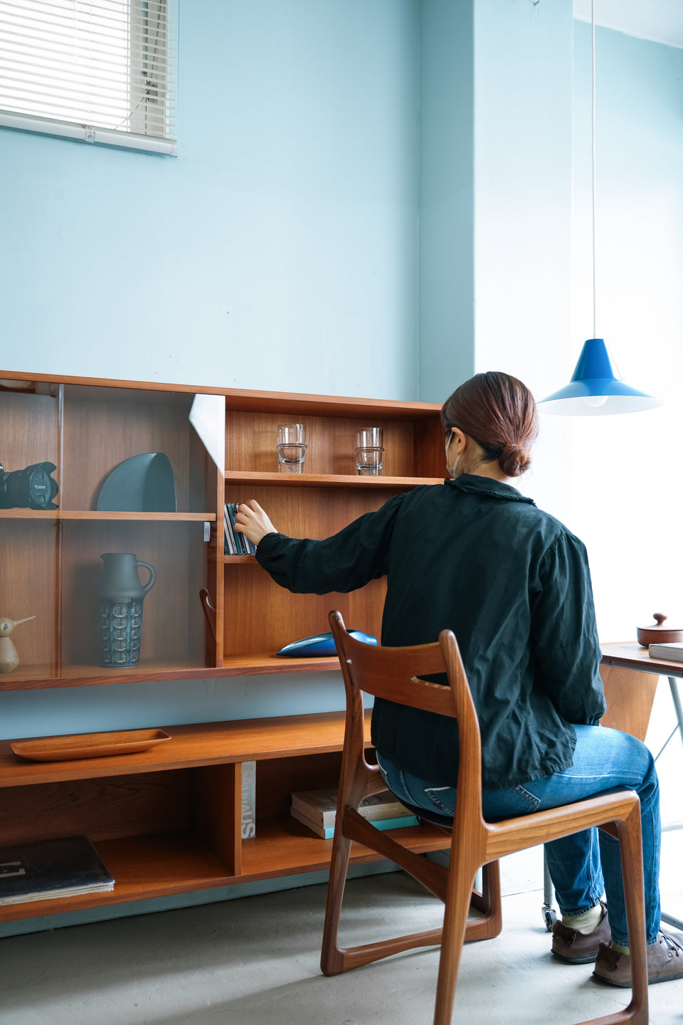 Swedish Vintage Glass Cabinet Shelf Arne Wahl-Iversen/スウェーデンヴィンテージ ガラスキャビネット シェルフ アルネ・ウォール・イヴェルセン