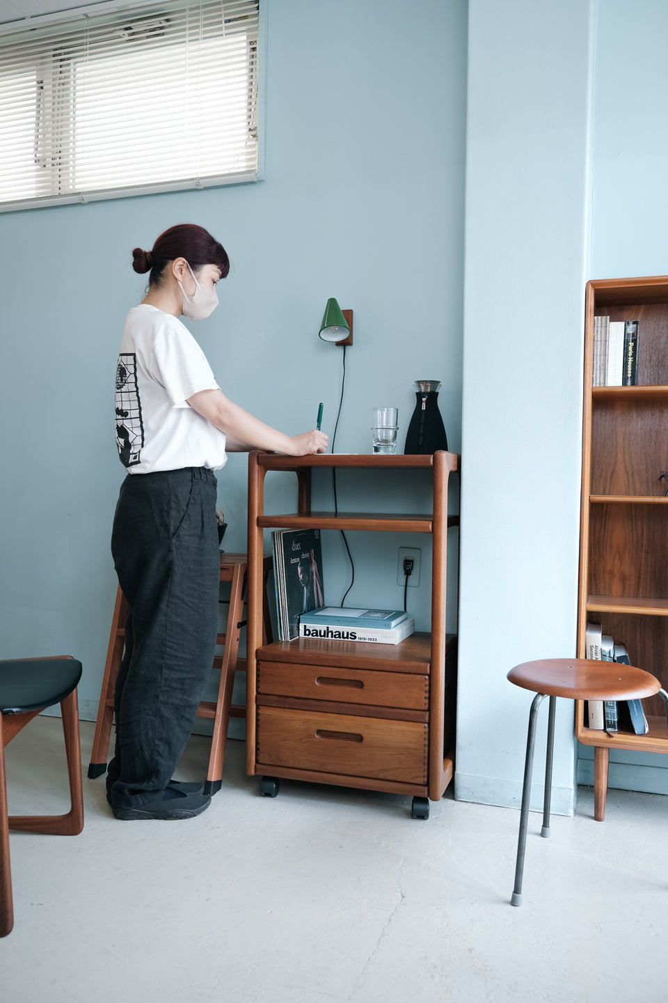 Danish Vintage Teak Wagon Shelf with Drawer/デンマークヴィンテージ ワゴン シェルフ チーク材