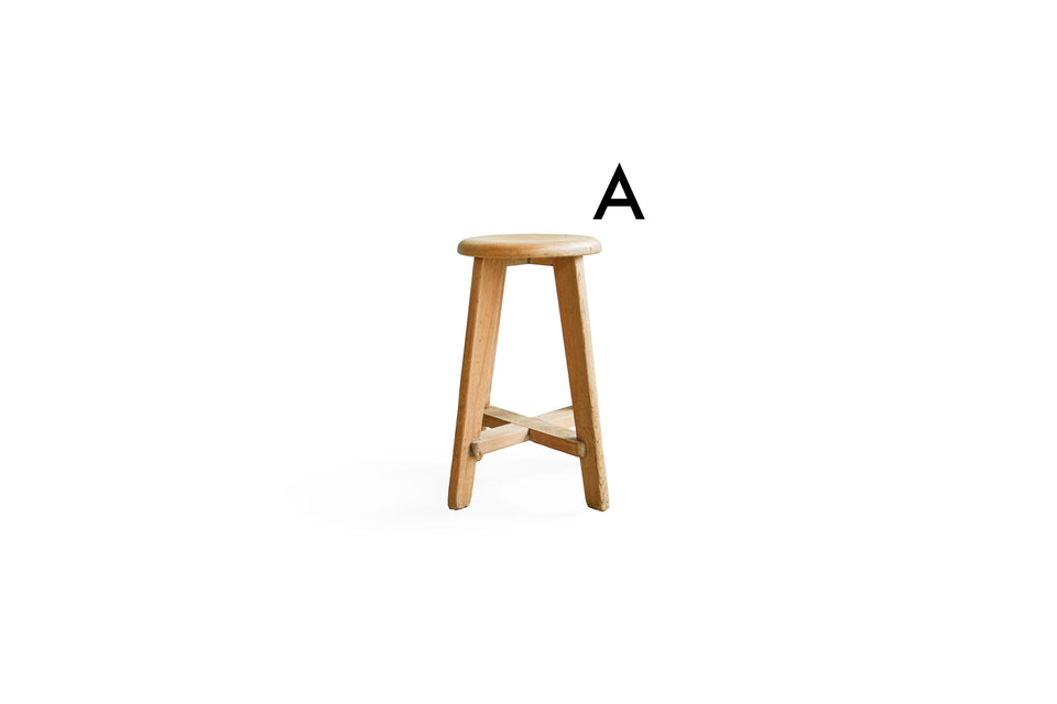 Japanese Vintage Wooden Round Stool/ヴィンテージ 木製ラウンドスツール 古道具