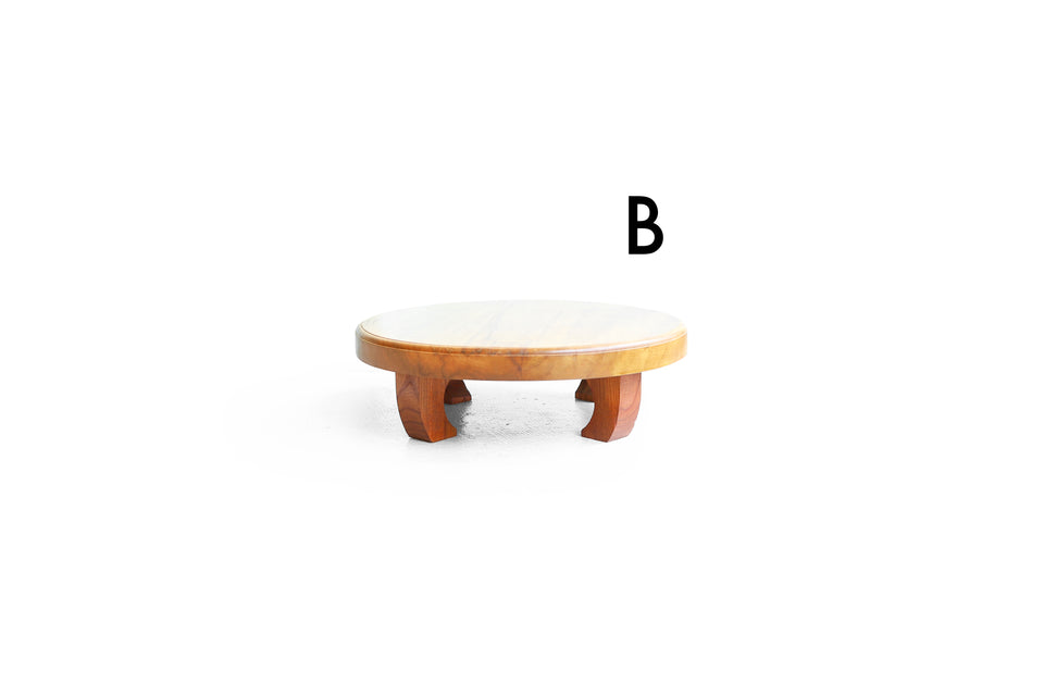 Round Low Table Solid Wood/無垢材 ラウンドローテーブル 花台 ちゃぶ台