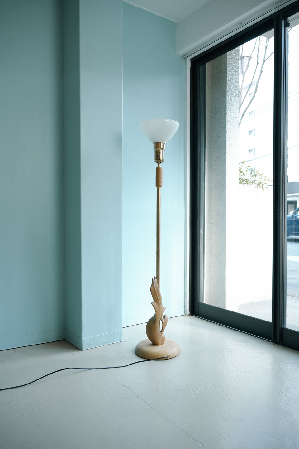 US Vintage Hand-Carved Floor Stand Light/アメリカヴィンテージ フロアスタンド ライト ミッドセンチュリー