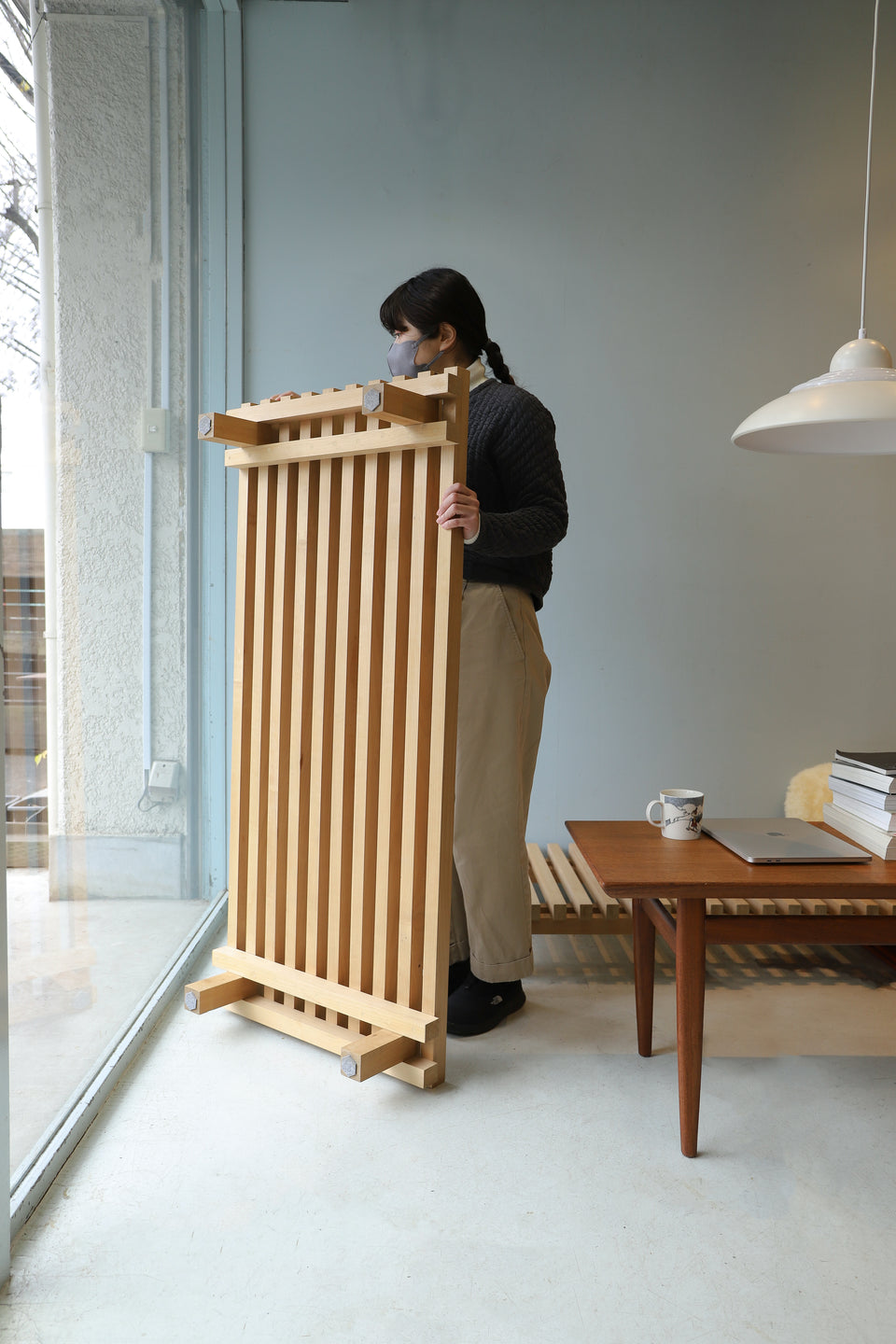 Charlotte Perriand Style Wooden Slit Low Bench/スリット ローベンチ 木製 シャルロット・ペリアン スタイル