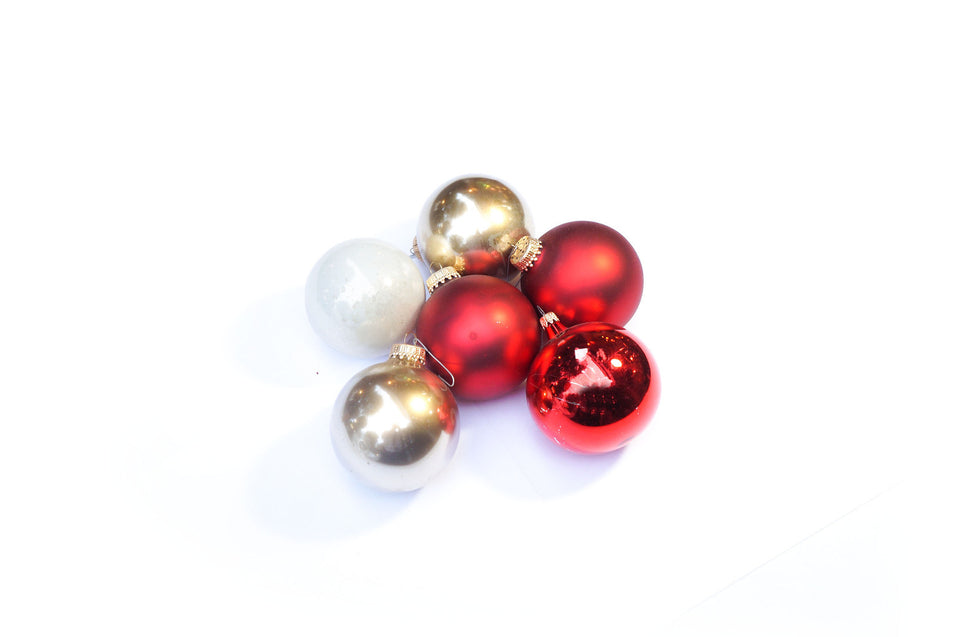 Vintage Blown Glass Christmas Ball Ornament 6個セット 4