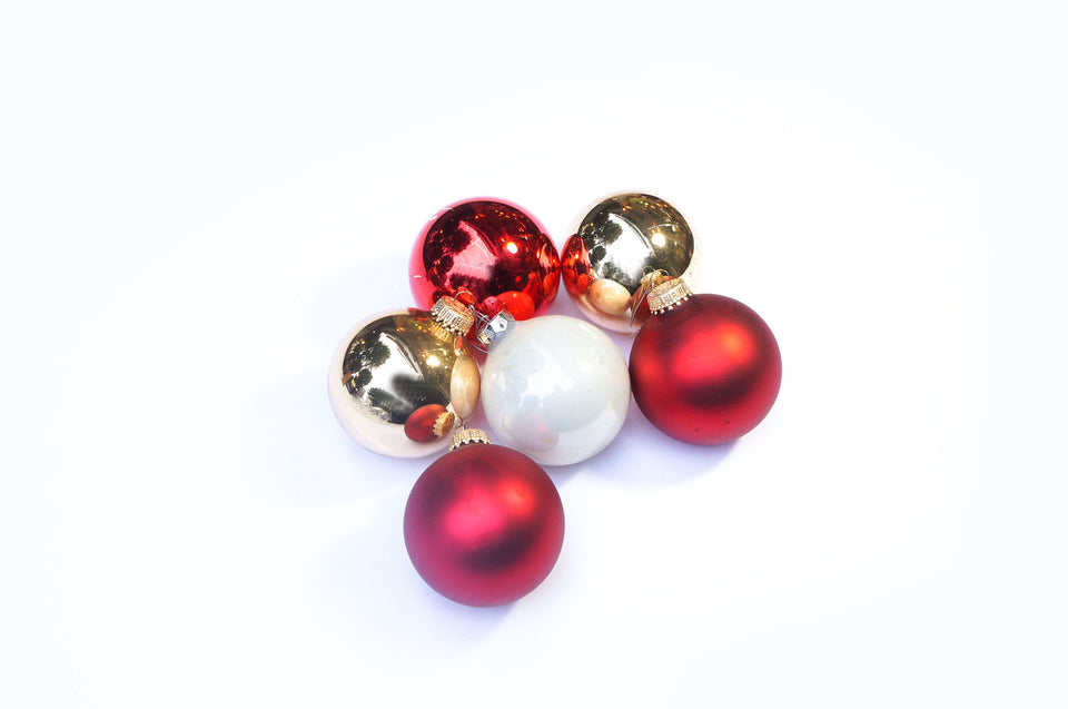 Vintage Blown Glass Christmas Ball Ornament 6個セット 3