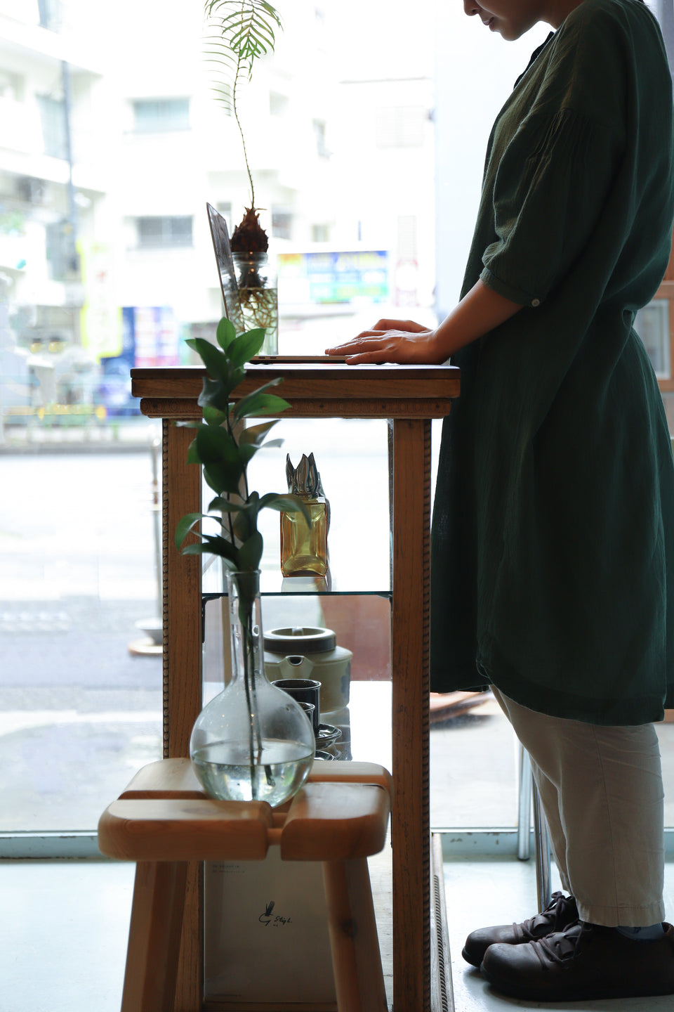 Japanese Antique Oakwood Glass Showcase/ジャパンアンティーク ガラスショーケース ナラ材