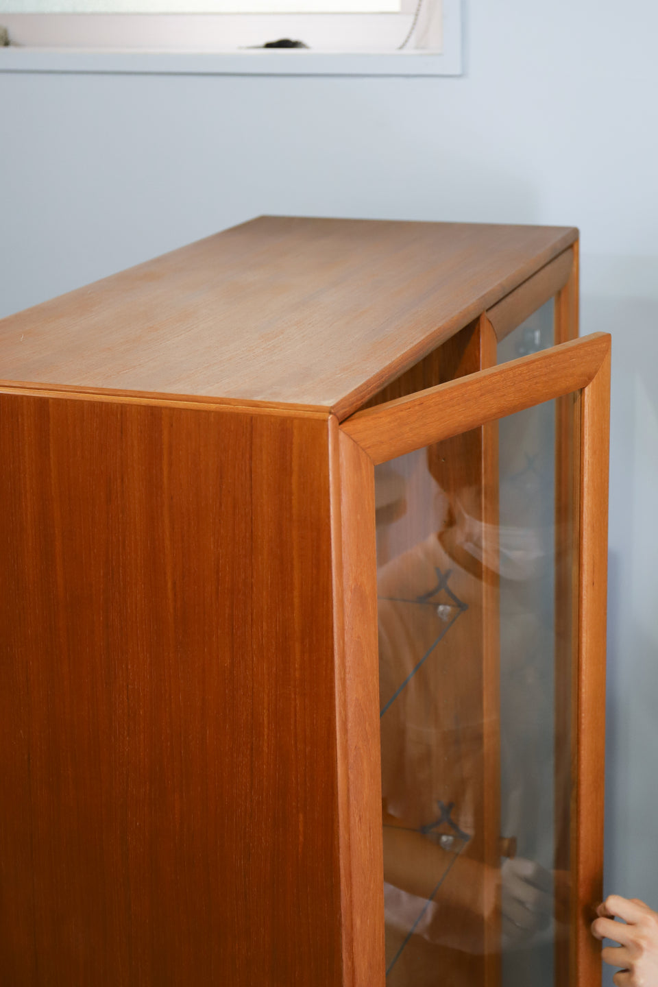 Japanese Vintage Teakwood Glass Cabinet/ジャパンヴィンテージ ガラスキャビネット チーク材 食器棚