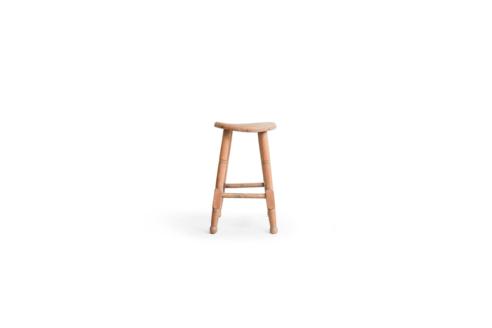 Vintage Wooden Round Stool/ヴィンテージ スツール 木製 シャビーシック 丸椅子 古道具