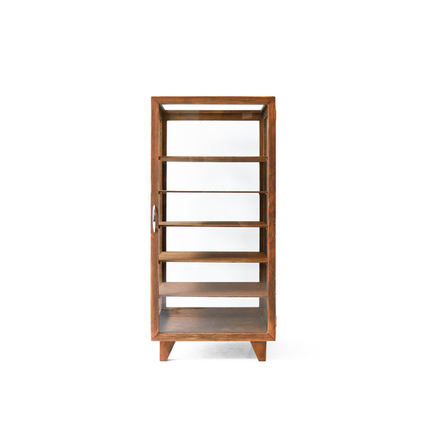 ガラスショーケース ディスプレイ パイン材/Pinewood Slim Glass