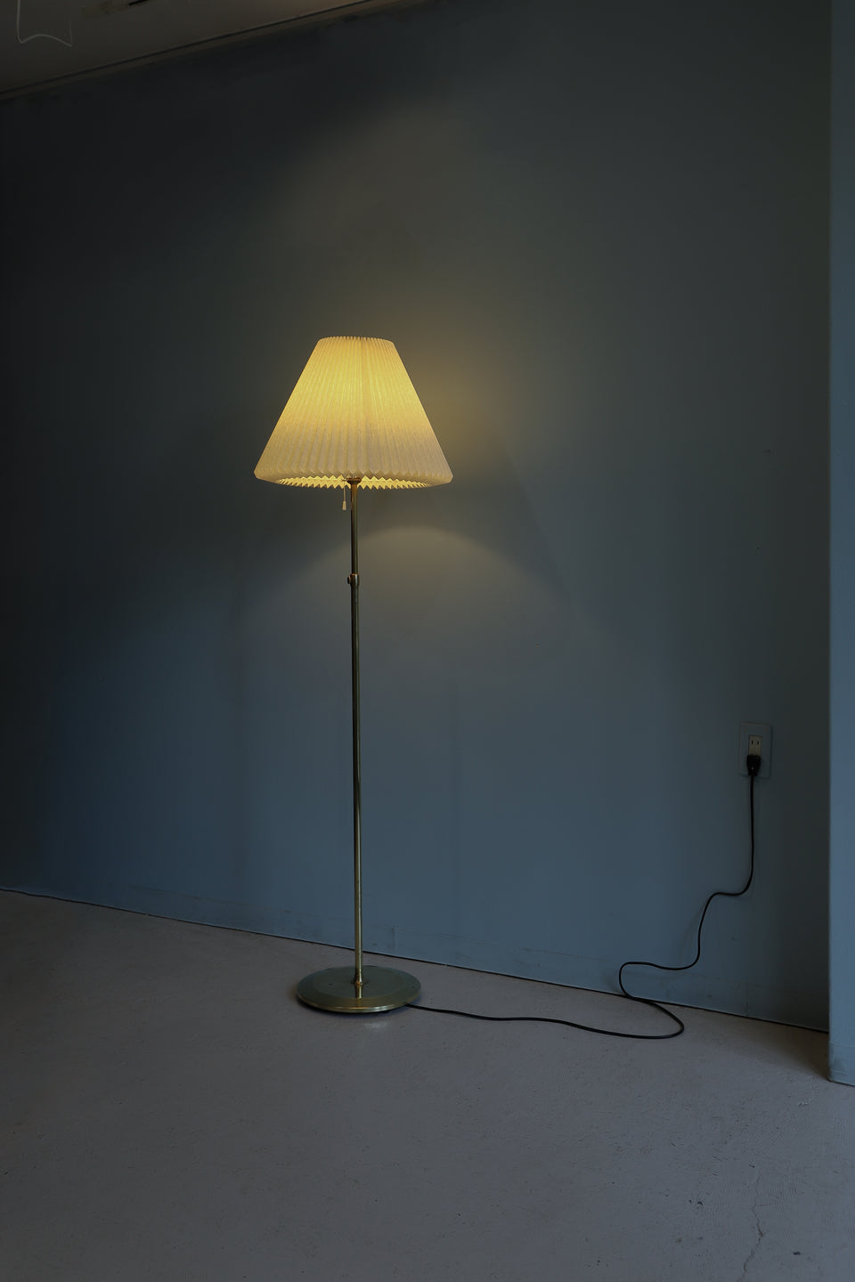 flame Floor Light “flan L plier”/フレイム フロアライト 真鍮 プリーツシェード 間接照明