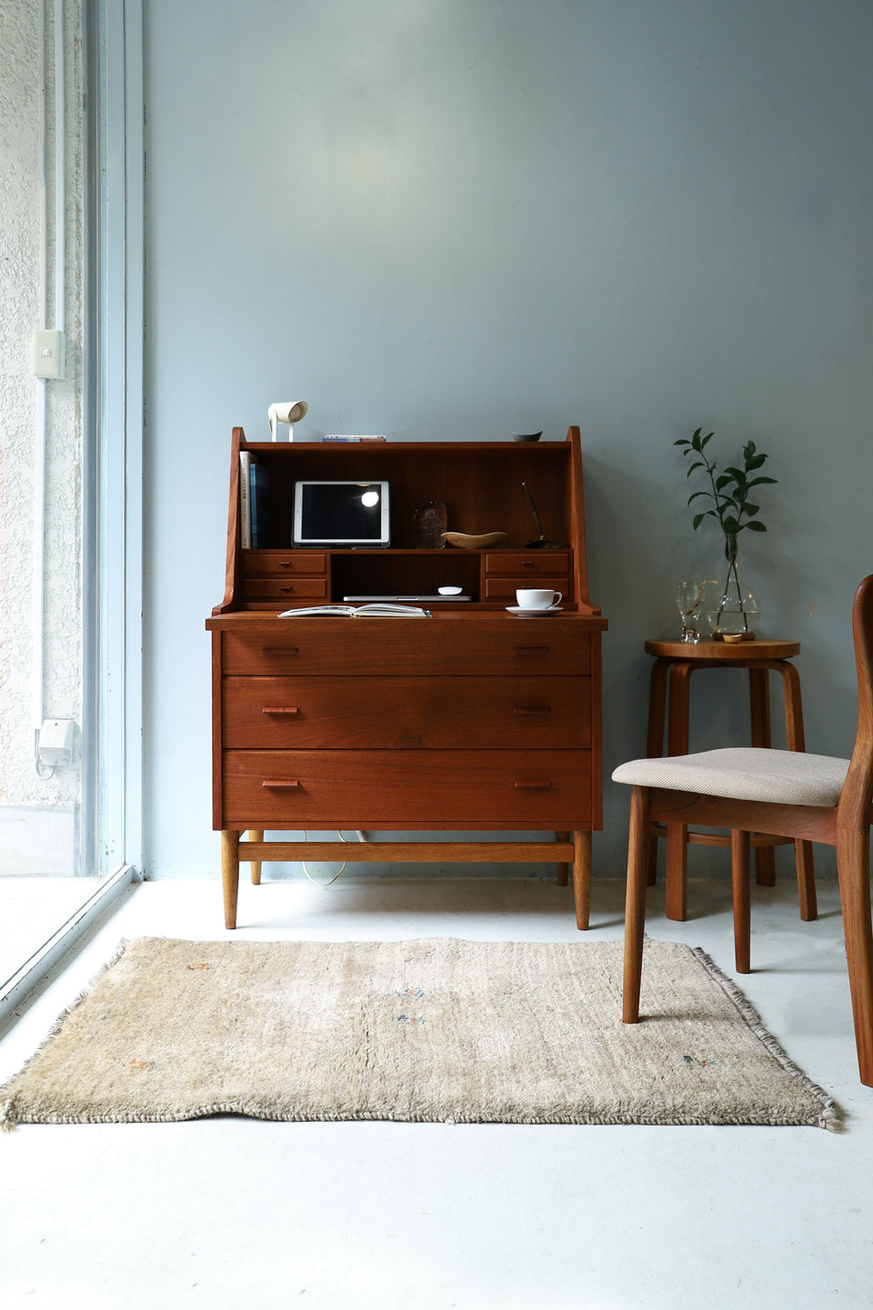 Danish Vintage Writing Desk Bureau Dresser/デンマーク ヴィンテージ ライティング ビューロー 北欧モダン デスク チェスト