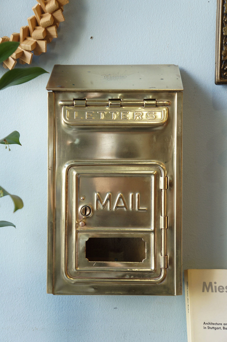アンティーク真鍮 メールボックス 郵便受け ビンテージ 1920年代 USA 