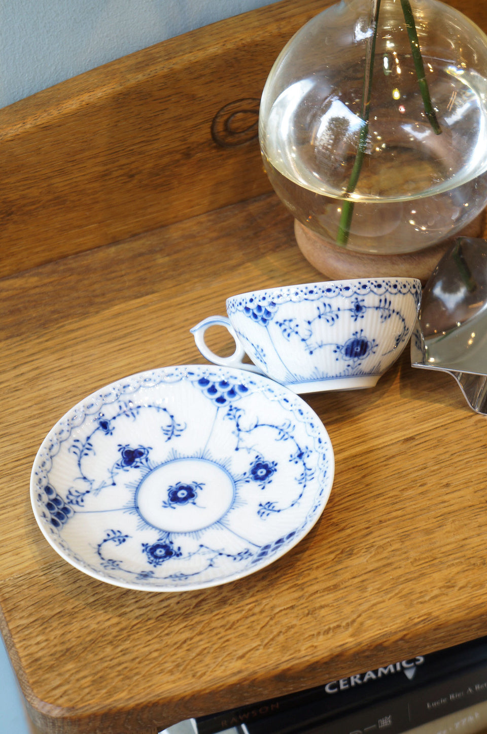 Royal Copenhagen Blue Fluted Half Lace Tea Cup and Saucer/ロイヤルコペンハーゲン ブルーフルーテッド ハーフレース ティーカップ&ソーサー 4