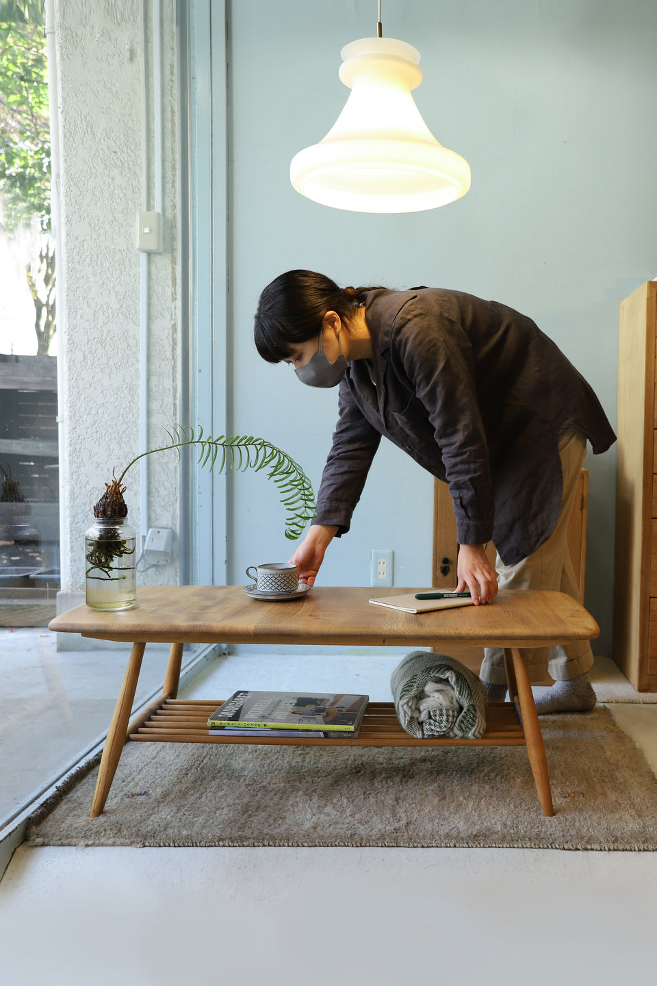 葉山 桜花園 デッドストック杉板天板 センターテーブル - 机/テーブル