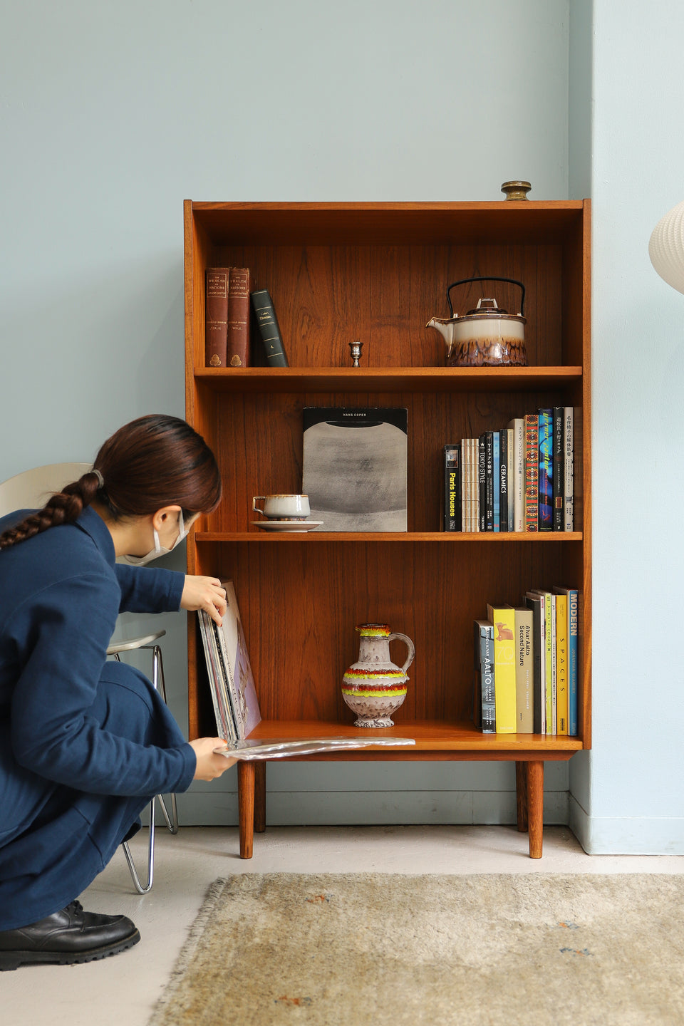 デンマークヴィンテージ ブックケース シェルフ 本棚 チーク材 収納 北欧家具/Danish Vintage Bookcase Teakwood –  FURUICHI/古一