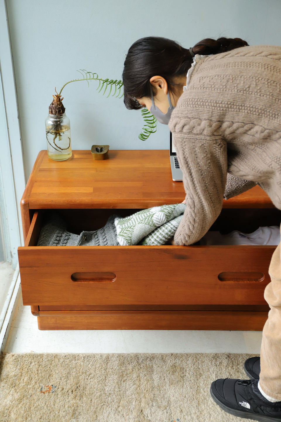 Vintage Teakwood 2drawer Low Chest/ヴィンテージ ローチェスト チーク材 収納家具 北欧デザイン