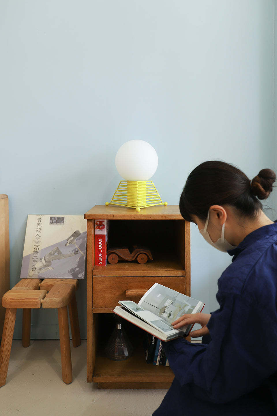 Japanese Vintage Glass Shade Table Lamp Postmodern/ジャパンヴィンテージ テーブルランプ 間接照明 レトロ ポストモダン
