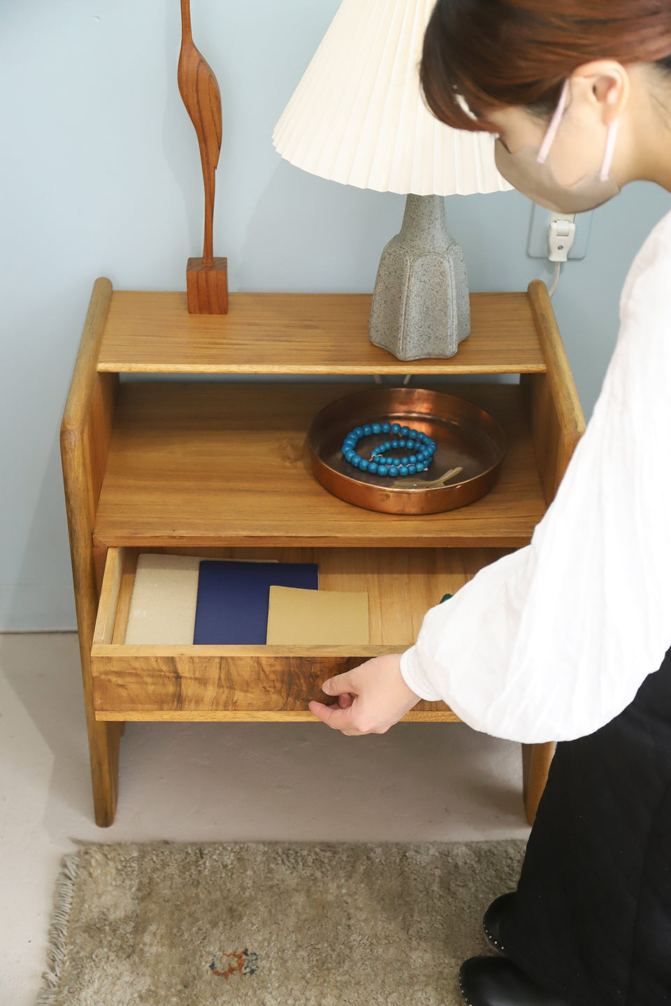 Danish Vintage Night Table with Drawer/デンマークヴィンテージ ナイトテーブル サイドテーブル チェスト 北欧家具