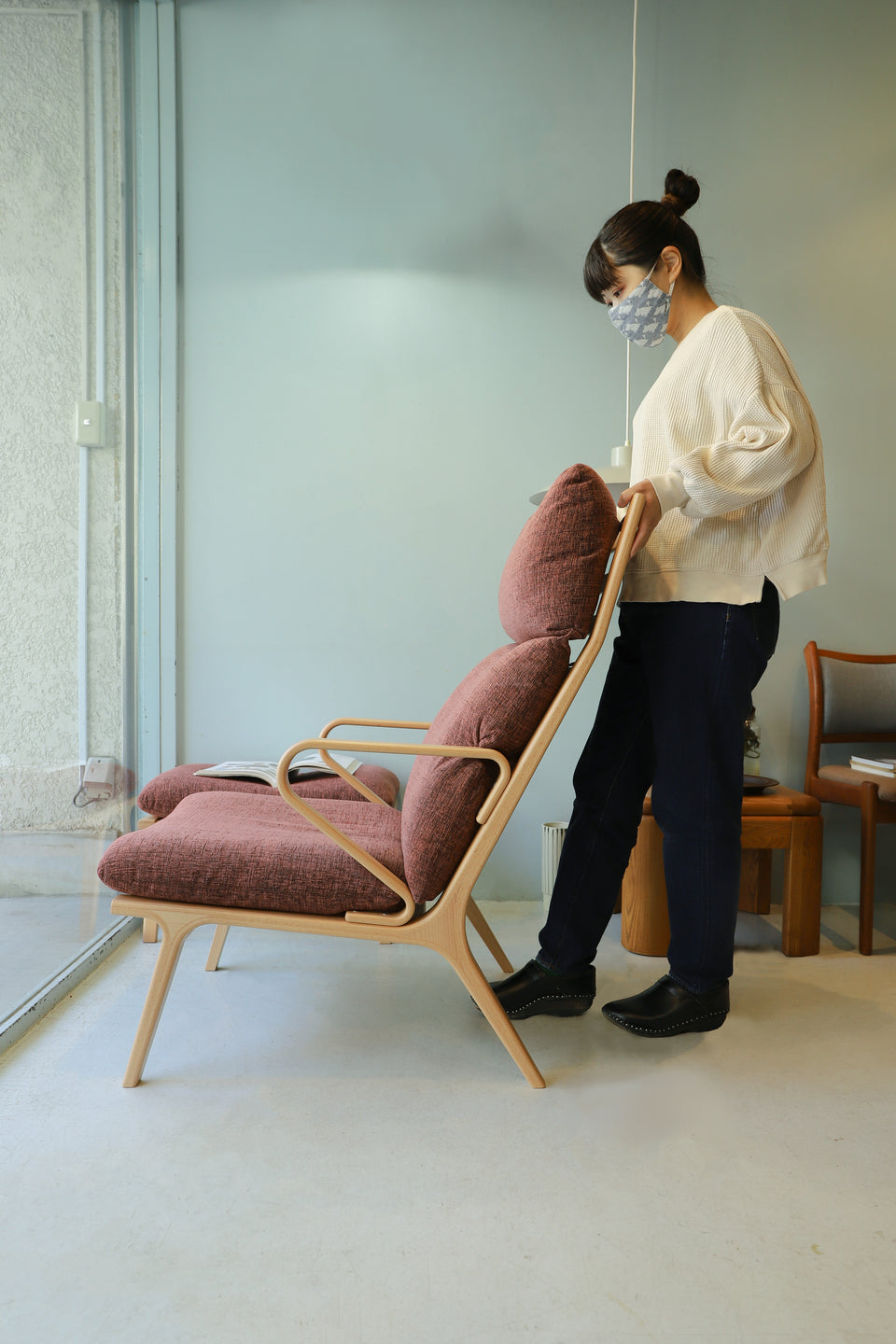 Tendo Easy Chair DAN series/天童木工 イージーチェア 1Pソファ オットマン ビーチ材