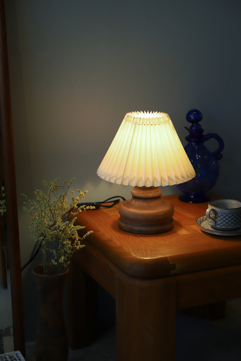 Shabby Chic Style Wooden Table Lamp/木製テーブルランプ シャビーシック ナチュラル 照明
