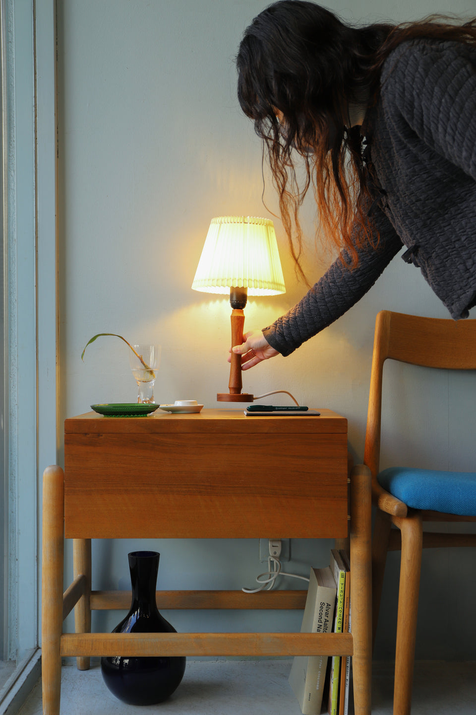 Small Teak Table Lamp Danish Vintage/デンマークヴィンテージ テーブルランプ チーク材 照明 北欧インテリア