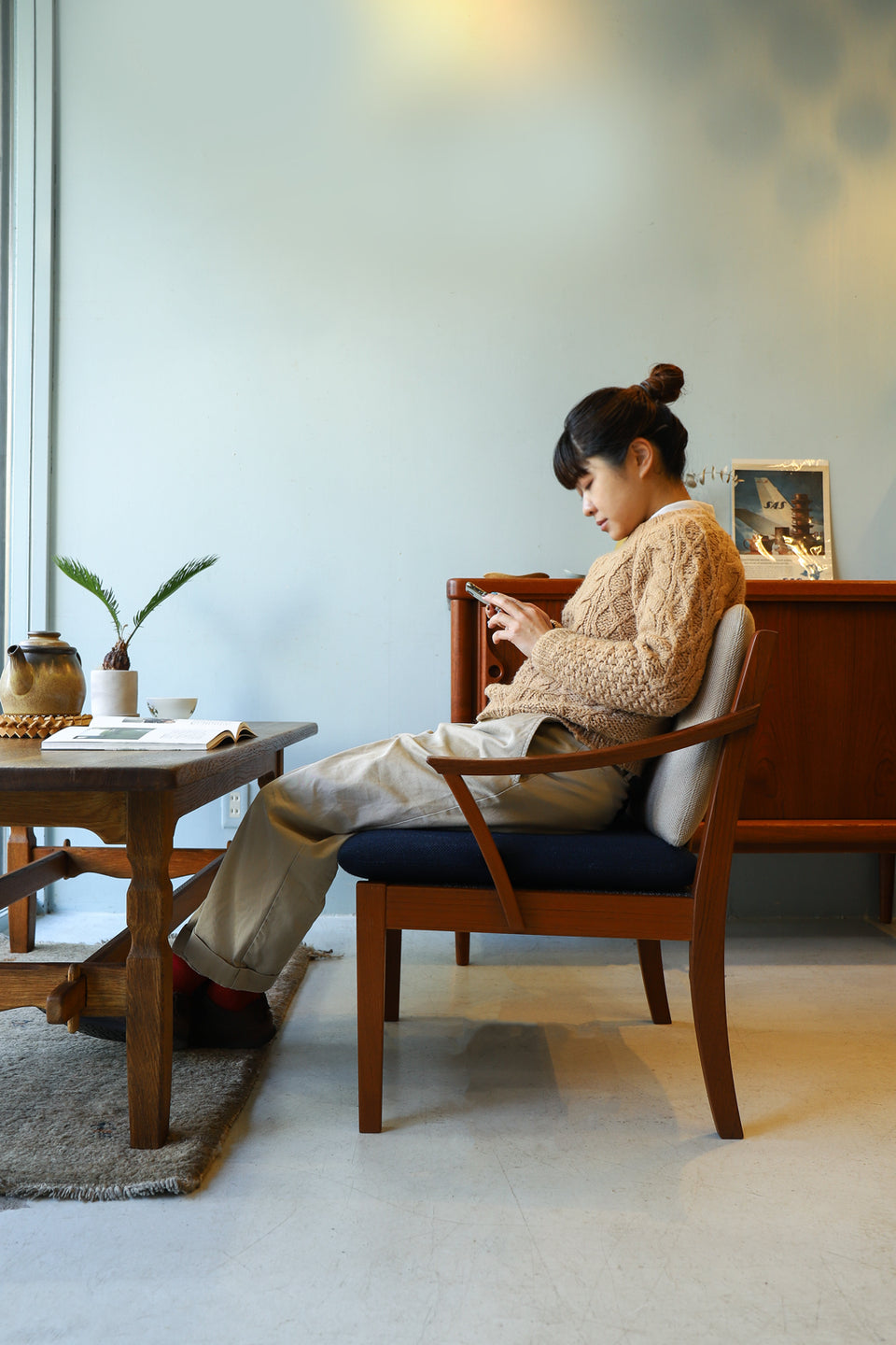 Japanese Vintage Teakwood Lounge Chair/ジャパンヴィンテージ ラウンジチェア アームチェア チーク材 椅子 北欧モダン