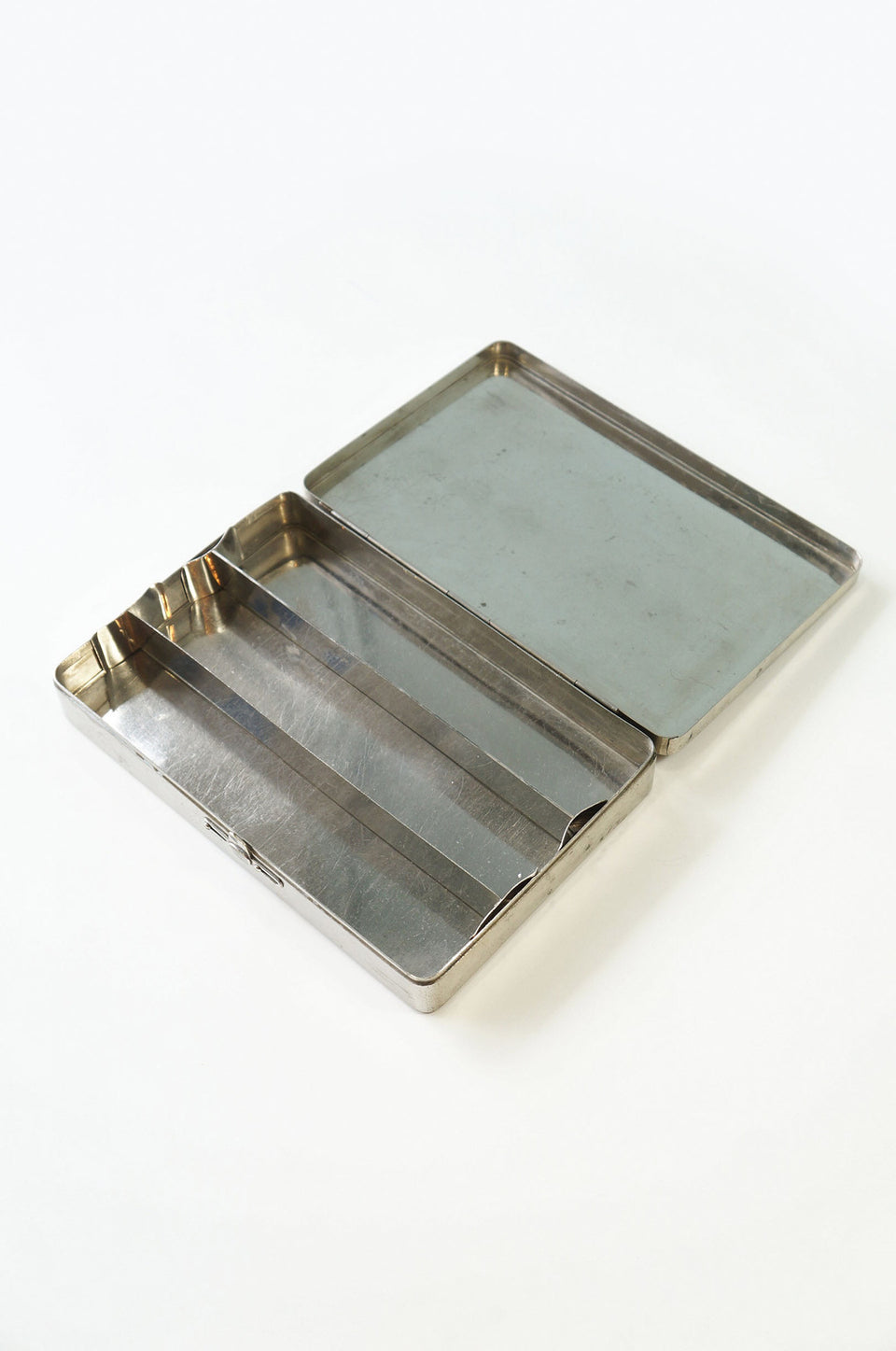 Vintage Stainless Case/ヴィンテージ ステンレス ケース 小物入れ インテリア レトロ シャビー インダストリアル Lサイズ