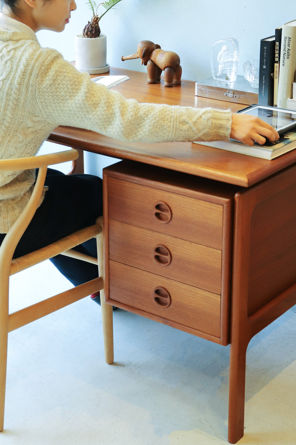 北欧 ヴィンテージ デスク DESK 送料込 - 事務机/学習机