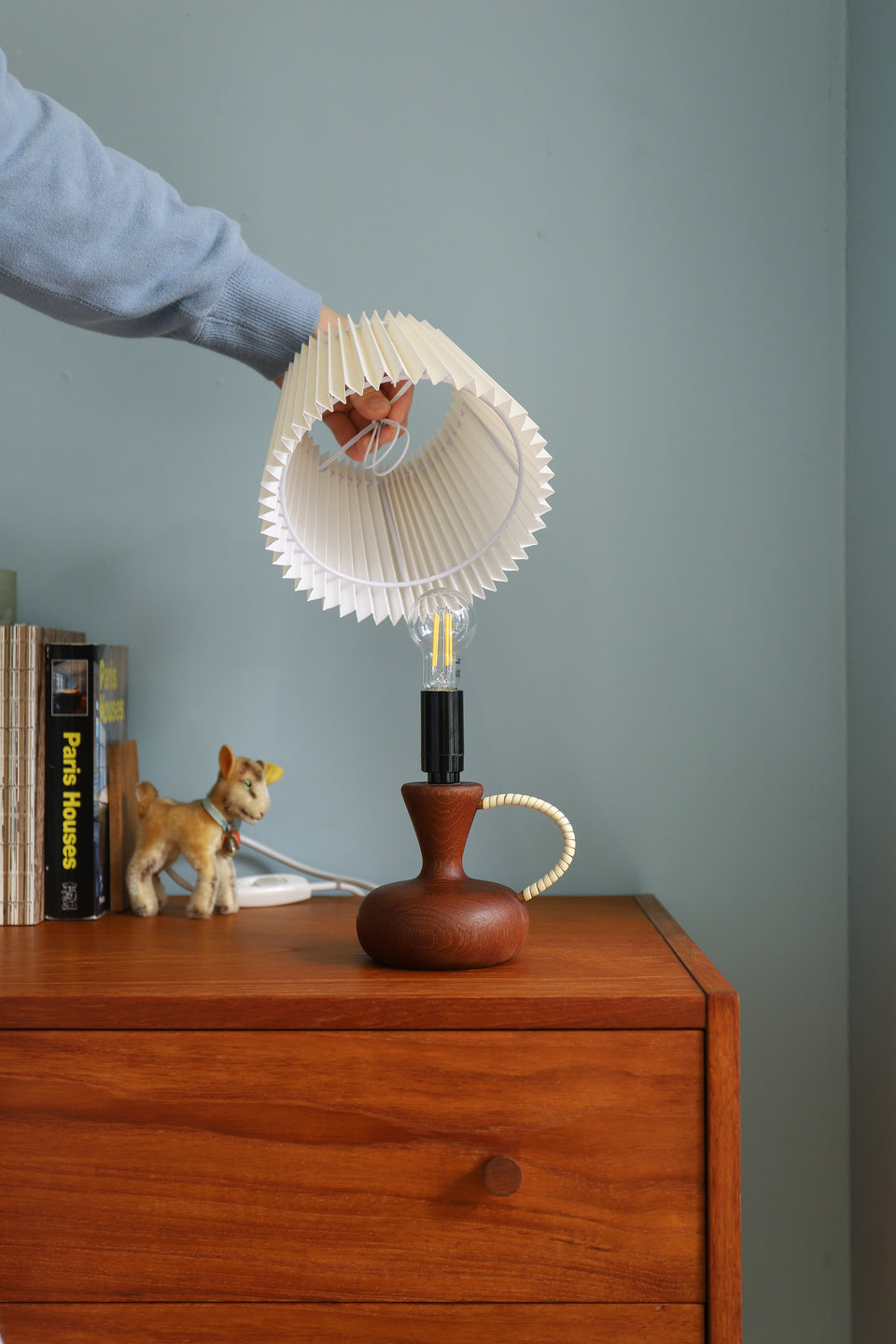 Teakwood Small Vase Table Lamp Danish Vintage/デンマークヴィンテージ スモールテーブルランプ チーク材 間接照明 北欧インテリア