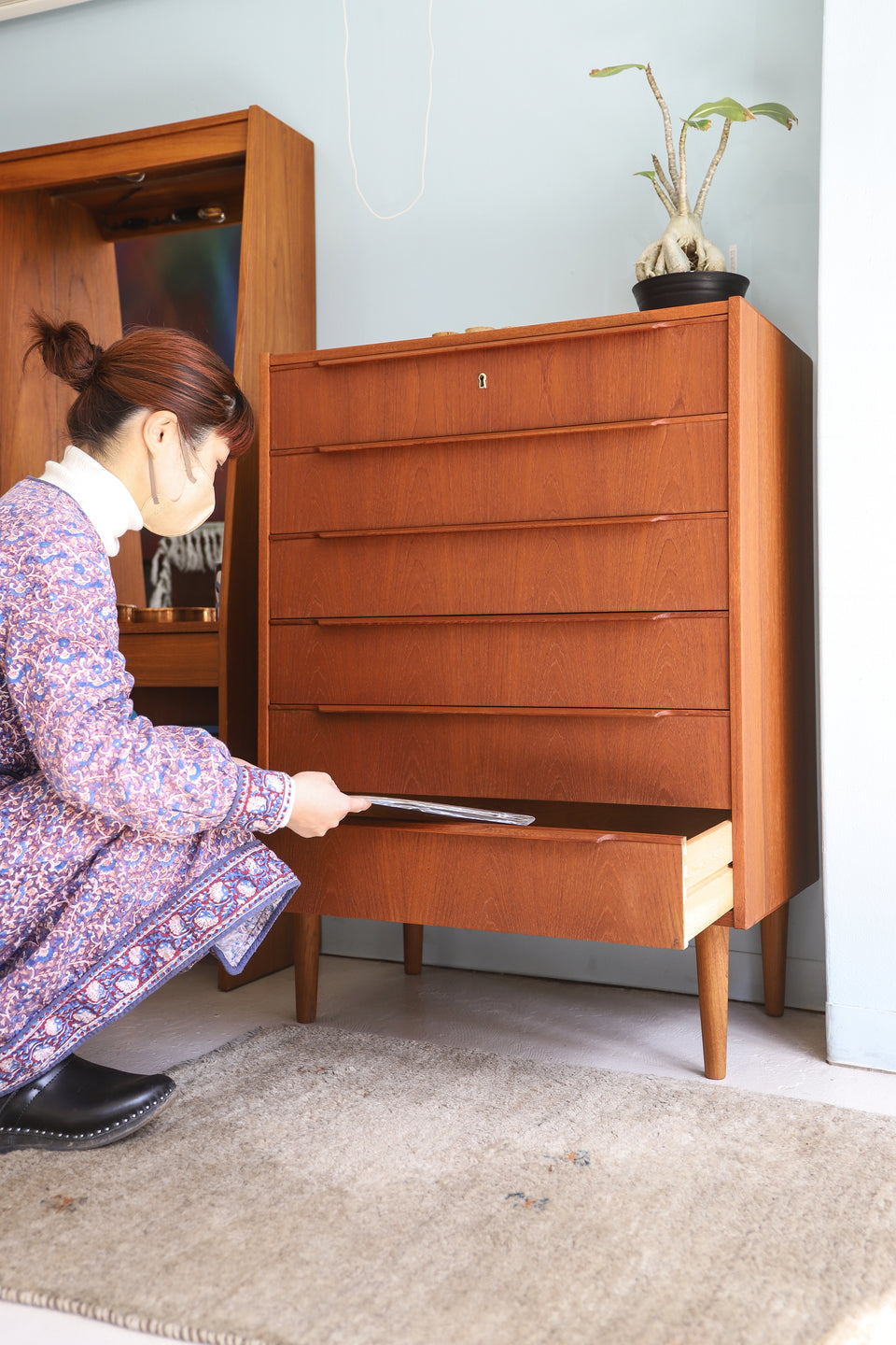 Vintage Teakwood 6drawer Chest Danish/デンマークヴィンテージ チェスト 6段 チーク材 引き出し 北欧家具