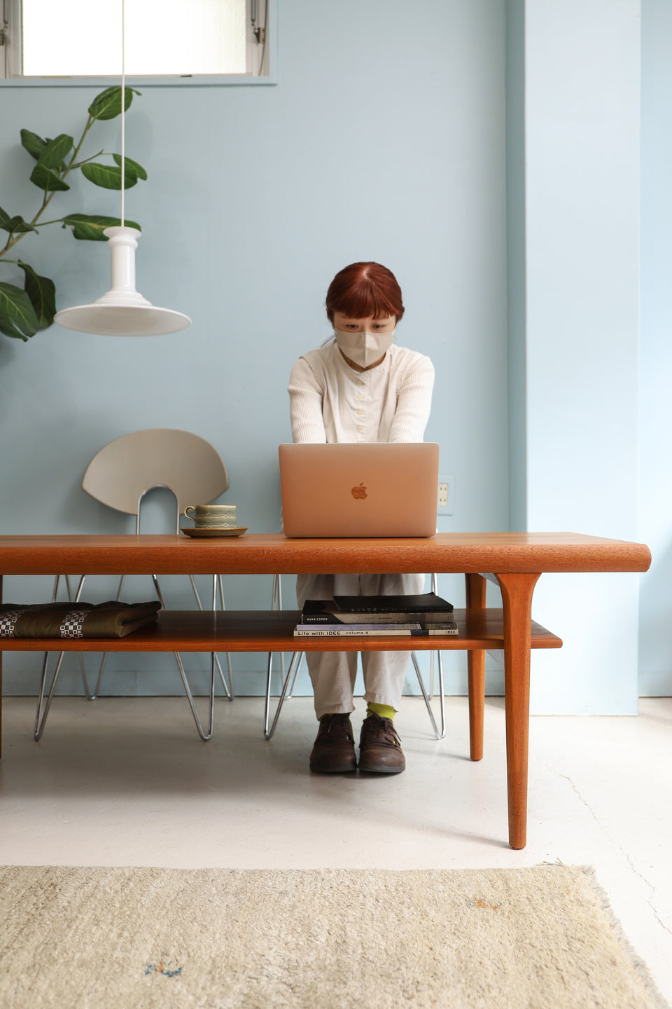 Danish Vintage Teakwood Coffee Table with Shelf/デンマークヴィンテージ コーヒーテーブル チーク材 棚板付き 北欧家具