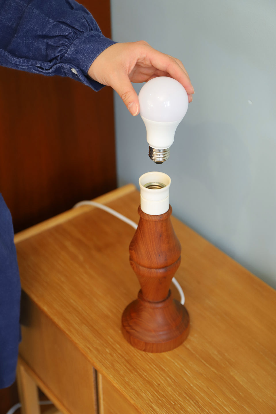 Teakwood Table Lamp Danish Vintage/デンマークヴィンテージ テーブルランプ 間接照明 チーク材 北欧インテリア